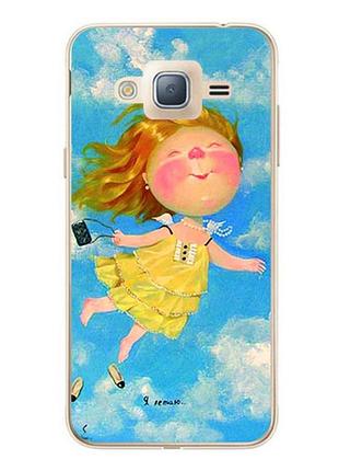 Силиконовый бампер для samsung j7 neo galaxy j701 с рисунком я летаю