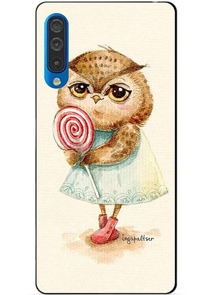 Силиконовый бампер чехол для samsung a50 2019 galaxy a505f с рисунком сова с леденцом