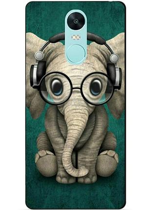 Силиконовый чехол бампер для xiaomi redmi note 4x с рисунком слоник