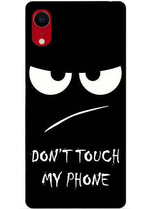 Силиконовый чехол бампер для iphone xr с рисунком глаза dont touch my phone