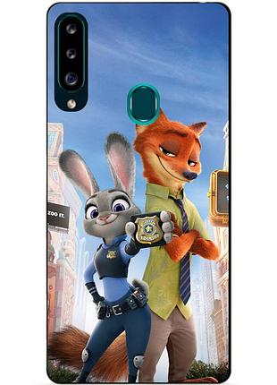 Силиконовый чехол бампер для samsung a20s 2019 galaxy a207f с рисунком джуди зверополис