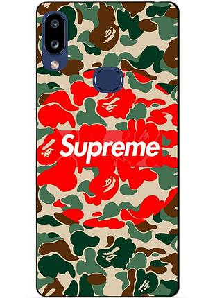 Силиконовый бампер чехол для samsung a10s 2019 galaxy a107f с рисунком supreme хаки