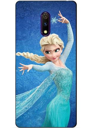 Силиконовый чехол бампер для realme x с рисунком эльза