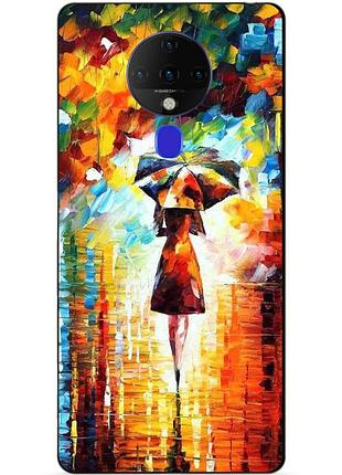 Силиконовый бампер чехол для tecno spark 6 с рисунком прогулка
