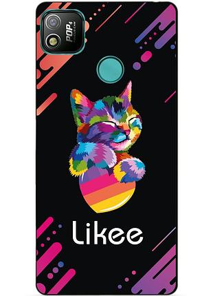 Силиконовый бампер чехол для tecno pop 4 с рисунком likee