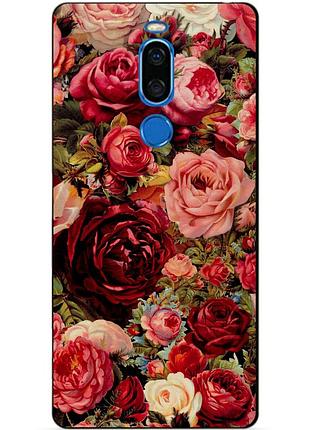 Чехол силиконовый бампер для meizu x8 с рисунком розы