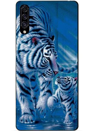 Силиконовый чехол бампер для samsung a30s 2019 galaxy a307f с рисунком тигры