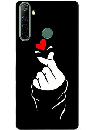 Силиконовый чехол бампер для realme 6i с рисунком знак любви