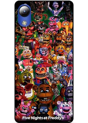 Силиконовый бампер чехол для zte blade l8 с рисунком аниматроники freddy фредди