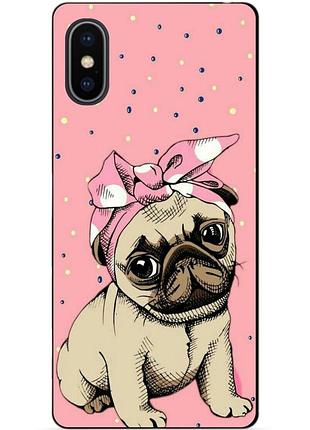 Силіконовий чохол бампер для iphone xs max з малюнком мопс