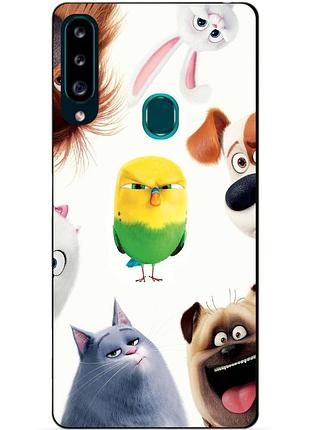 Силіконовий чохол бампер для samsung a20s 2019 galaxy a207f з малюнком таємна життя домашніх тварин