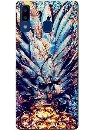 Силіконовий бампер чохол для samsung a20 2019 galaxy a205f з малюнком ананас
