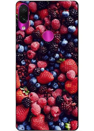 Чехол силиконовый бампер для xiaomi redmi note 7 с рисунком ягоды