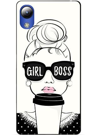 Силиконовый чехол бампер для zte blade l8 с рисунком girl boss