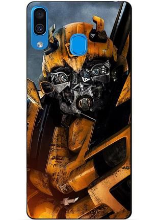 Силиконовый чехол для samsung a30 с рисунком бамблби