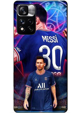 Силиконовый чехол бампер для xiaomi redmi note 11 pro plus 5g с рисунком месси псж messi