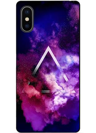 Силиконовый чехол бампер для iphone xs max с рисунком космос галактика