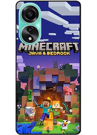 Силиконовый чехол бампер для oppo a78 с картинкой майнкрафт minecraft
