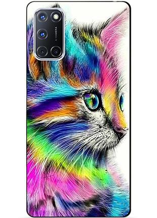 Силіконовий бампер чохол для oppo a72 з малюнком акварельний котик