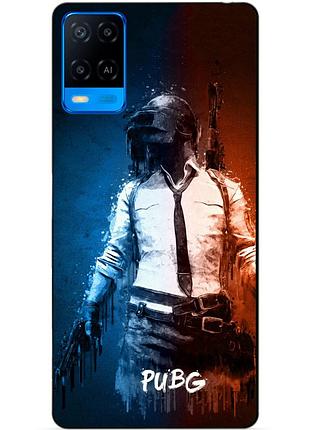 Силиконовый бампер чехол для oppo a54 с рисунком pubg