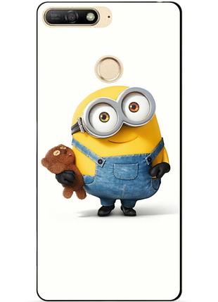 Силиконовый бампер чехол для huawei y6 prime 2018 с рисунком миньон боб
