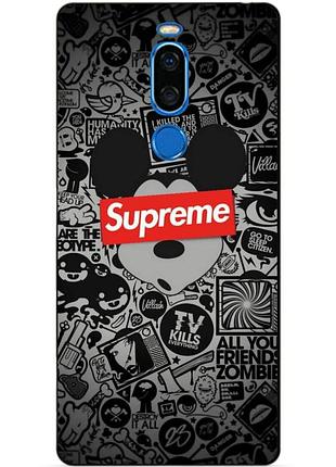 Чехол силиконовый бампер для meizu x8 с рисунком supreme микки