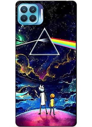 Силиконовый чехол бампер для oppo reno 4 lite с рисунком рик и морти rick and morty