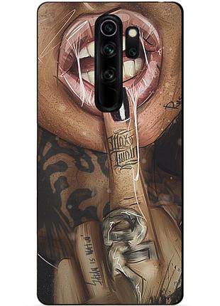 Бампер силиконовый чехол для xiaomi redmi note 8 pro с рисунком палец