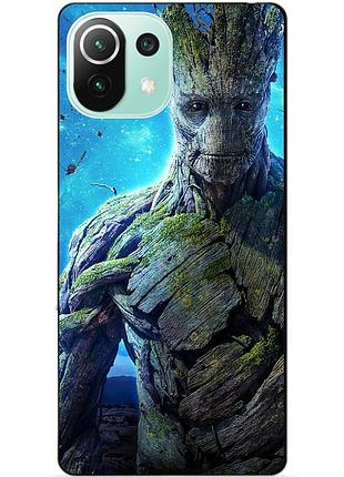Силіконовий чохол бампер для xiaomi mi 11 lite з малюнком грут groot стражі галактики