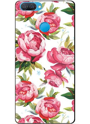 Силиконовый бампер чехол для oppo a12 a5s с рисунком пионы