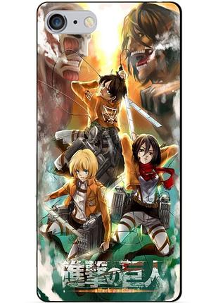 Силиконовый чехол бампер для iphone 6 plus с рисунком атака на титанов attack on titan