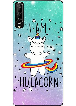 Силіконовий чохол бампер для huawei p smart pro з малюнком єдиноріг