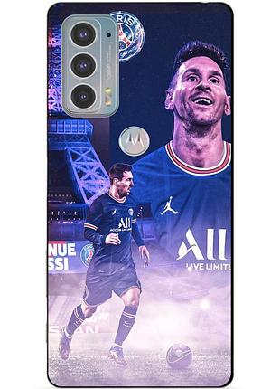 Силіконовий чохол бампер для motorola edge 20 з малюнком messi psg мессі