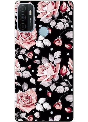 Силіконовий бампер чохол для oppo a53 з малюнком троянди