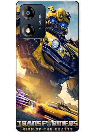 Силиконовый чехол бампер для motorola moto e13 с рисунком bumblebee бамблби трансформеры