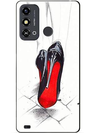 Силиконовый чехол бампер для zte blade a53 с рисунком туфли