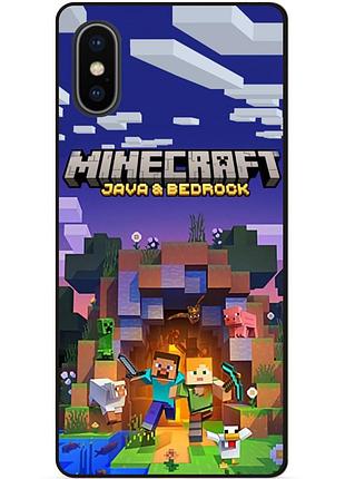 Силіконовий чохол бампер для iphone xs max з картинкою майнкрафт minecraft