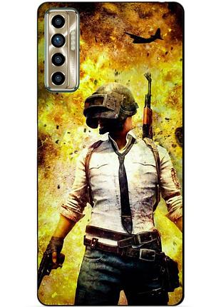 Силіконовий бампер чохол для tecno camon 17p з малюнком пабг