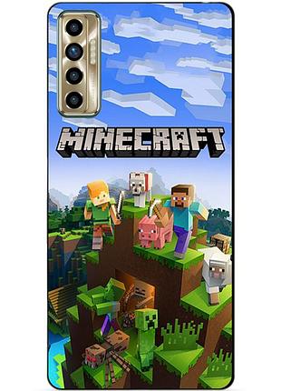 Силіконовий бампер чохол для tecno camon 17p з малюнком minecraft