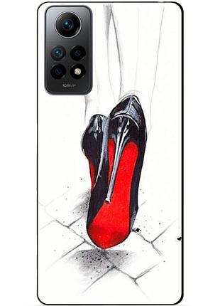 Силиконовый бампер чехол для xiaomi redmi note 12 pro с рисунком туфли