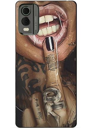 Силиконовый чехол бампер для nokia c32 с рисунком swag