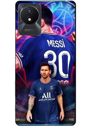 Силиконовый чехол бампер для vivo y02 с рисунком месси псж messi