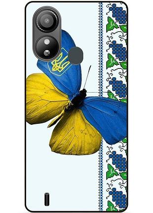 Силіконовий чохол бампер для zte blade l220 з малюнком метелик україна метелик