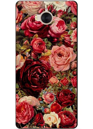Силиконовый чехол для huawei y5 2017 с картинкой розы