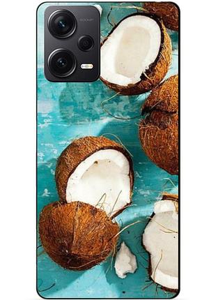 Силиконовый бампер чехол для xiaomi redmi note 12 pro plus с рисунком кокосы