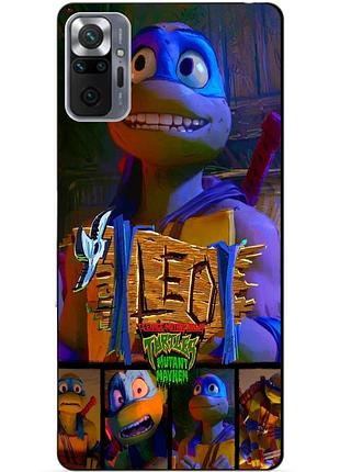Силиконовый бампер чехол для xiaomi redmi note 10 pro леонардо черепашки ниндзя