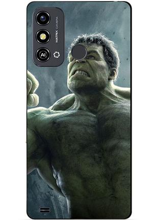 Силиконовый чехол бампер для zte blade a53 с рисунком халк marvel hulk
