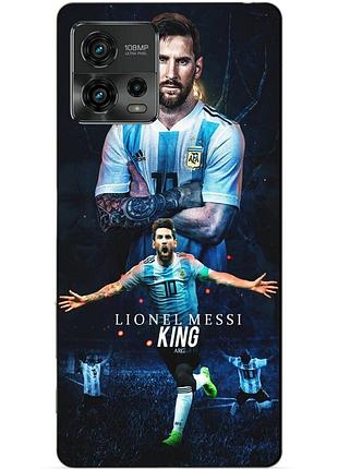 Силиконовый чехол бампер для motorola moto g72 с рисунком messi аргентина месси