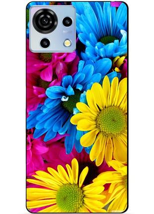 Силіконовий чохол бампер для zte blade v50 vita з малюнком хризантеми квіти