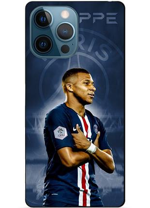 Силиконовый бампер чехол для iphone 13 pro с рисунком мбаппе псж mbappe